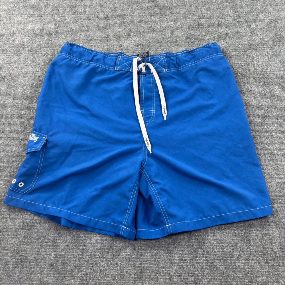 Maui and Sons Swim Trunks Size XL Blue Cargo Pocket Board Shorts Men's
